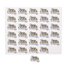 Stickers shiny "Wishes" Merry Xmas & Happy New Year