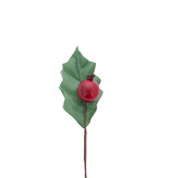 1 feuille de houx vert avec 1 baie rouge 30*20*110 mm - 120 pièces