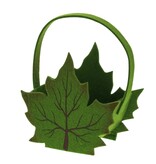 Herfstblad mandje met hengsel groen 15 cm - 150*180*75mm - 6 stuks