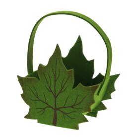 Panier de feuille d'automne avec oreille vert