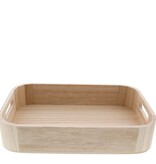 Rectangular tray with handle natural - 280*180*55mm - 6 pieces