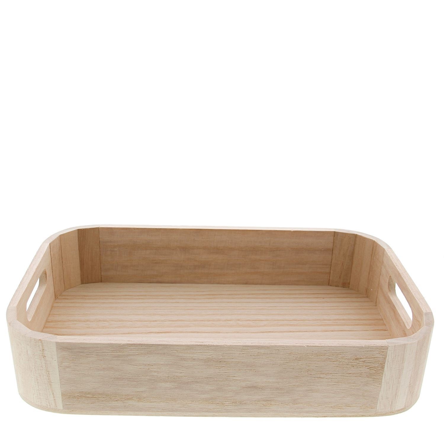 Rectangular tray with handle natural - 280*180*55mm - 6 pieces