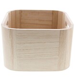 Square high container with handle natural - 180*180*111mm - 6 pieces