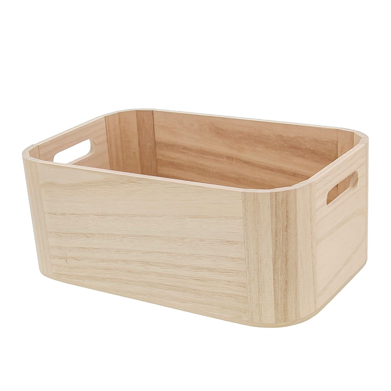 Rectangular high container with handle natural - 280*180*110mm - 3 pieces
