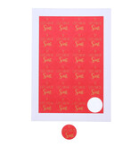 Sticker "Liefs van de Sint"  with heart red / gold - 4 cm - 120 pieces