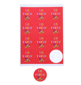 Sticker "Liefs van de Sint"  met muts rood - 6,35 cm