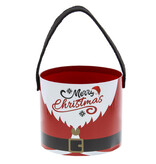 "Santa Belly" Xmas container with handle round 140*140*120 mm - 4 pieces