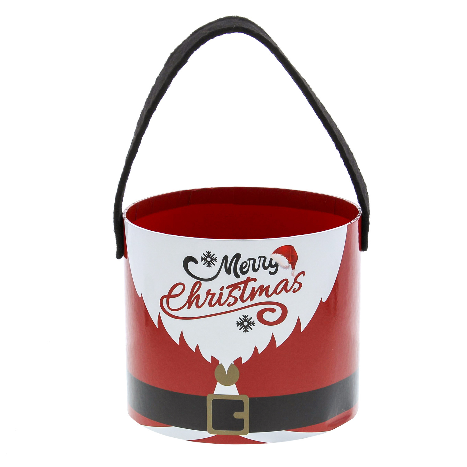"Santa Belly" Xmas container with handle round 140*140*120 mm - 4 pieces