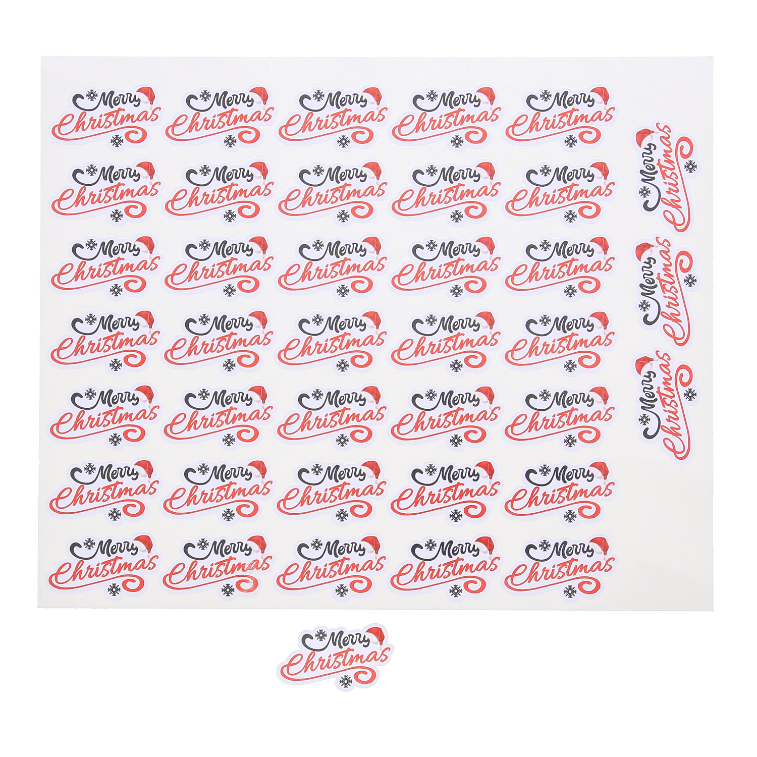 Sticker shiny "Santa Belly" Merry Christmas - 195 pieces