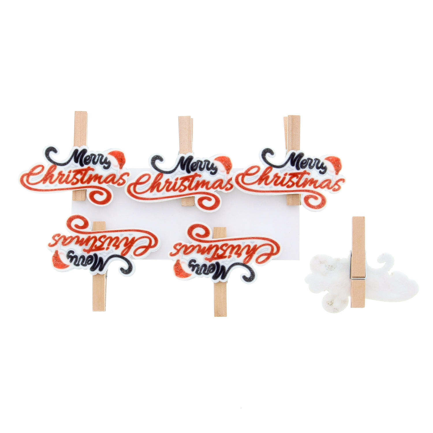 Pince à linge Joyeux Noël "Ventre de Père Noël" - 60*12*47 mm - 36 pièces