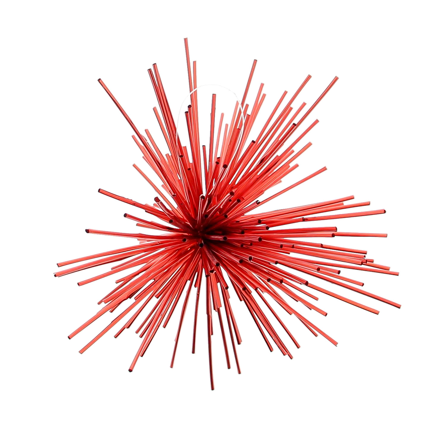 Pendentif "Pipe" en cristal de neige rouge - 190*190*190 mm - 9 pièces
