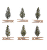 Christmas tree "Brush" green snowy peg - 25*4,8*60mm - 36 pieces