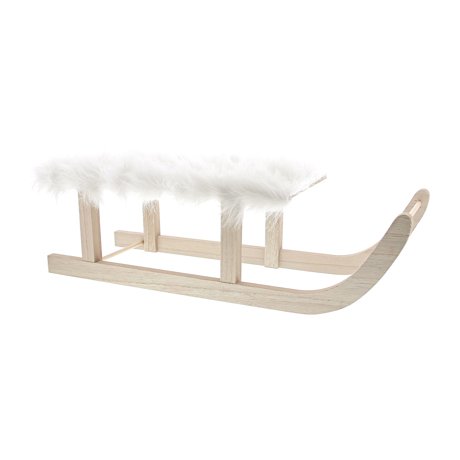 Sled "Softly" in wood with plush big - 482*180*150mm - 2 pieces