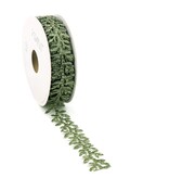 LIVA ribbon green/gold - 25mm/10m