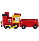 "Toys" vilten trein met wagon - 270*75*105 mm - 4 stuks