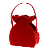 "Plush" bag basket with handle red - 190*95*295 mm - 4 pieces