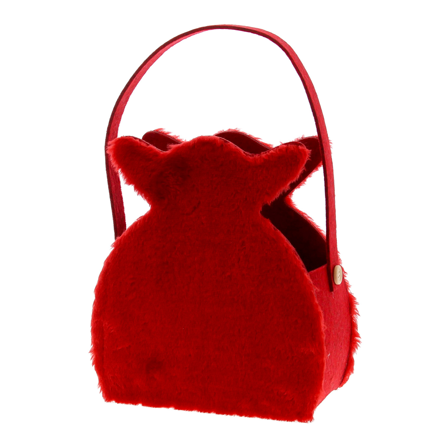 Panier sac "peluche" avec anse rouge - 190*95*295 mm - 4 pièces
