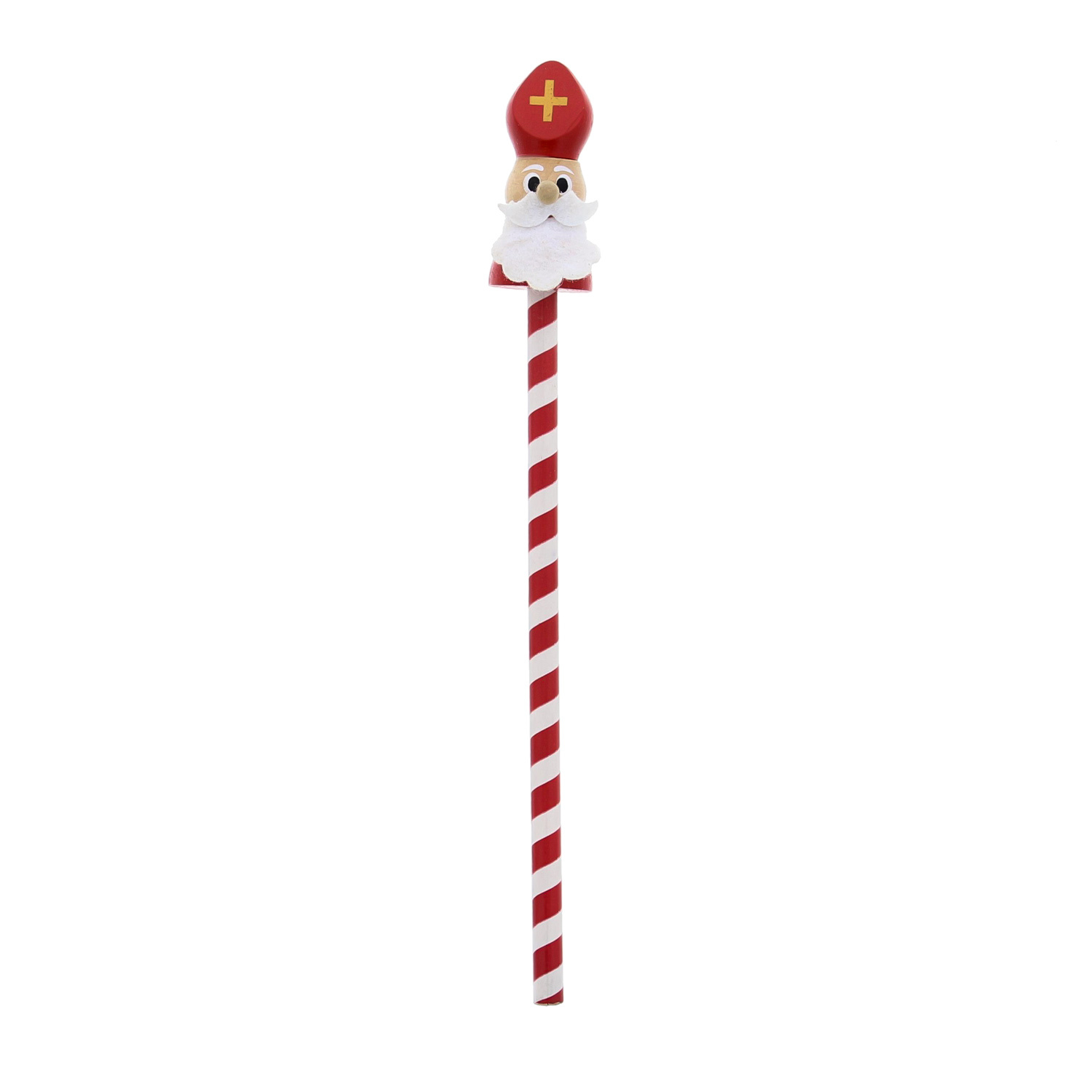 Pencil Saint striped red-white - 25*30*210 mm - 48 pieces