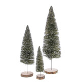 Weihnachtsbäume "Bürste" grün verschneit - 165*165*580 mm - 1 Satz à 3 Stück