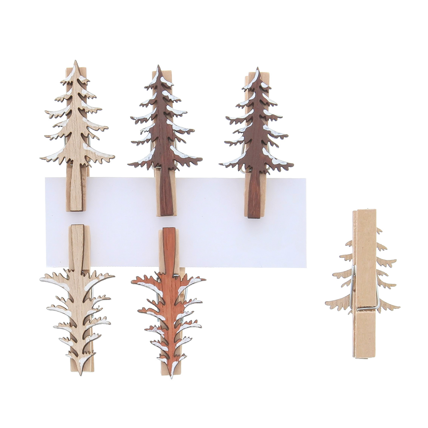 Christmas tree brown tones clip - 25*12*50 mm - 36 pieces