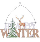 "Happy Winter" pendentif déco - 290*7*270mm - 2  pièces