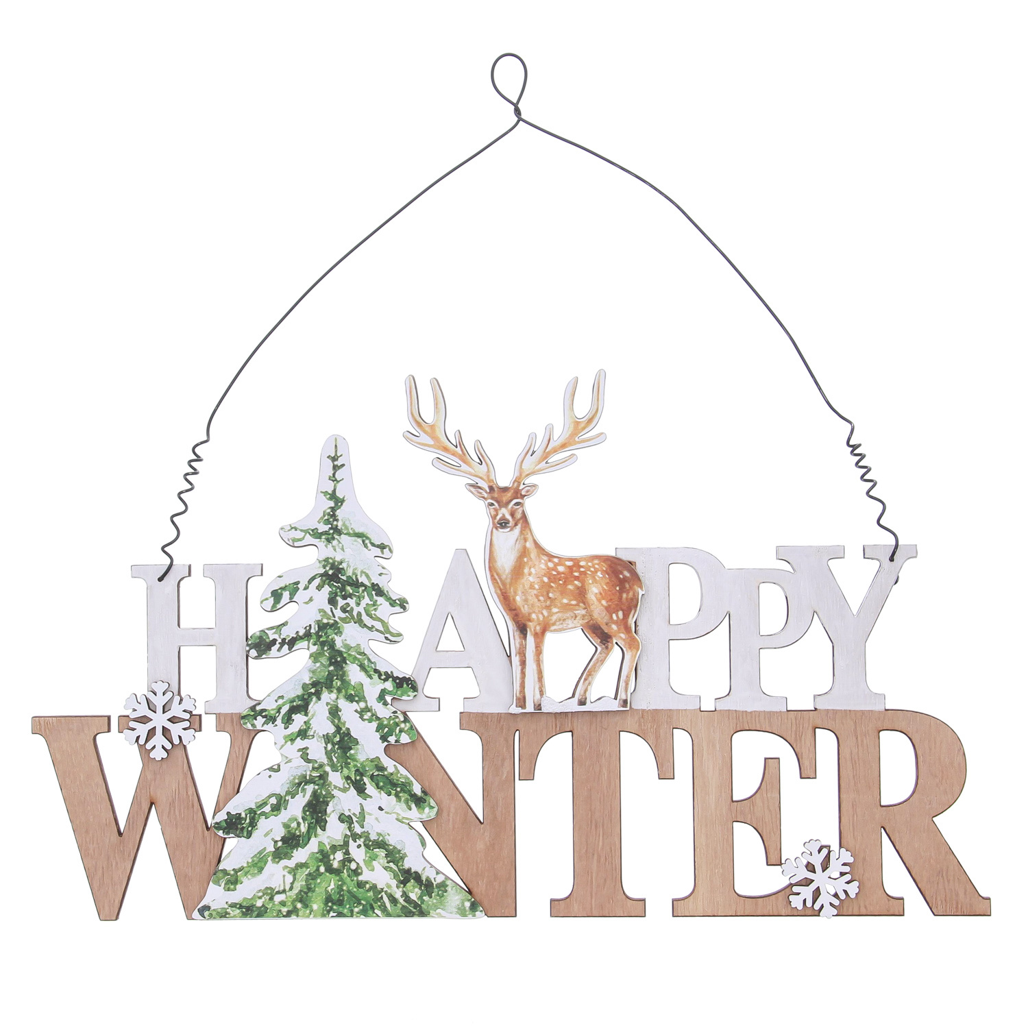 "Happy Winter" pendentif déco - 290*7*270mm - 2  pièces