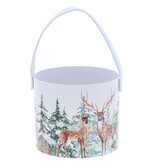 "Happy Winter" container with handle round - 140*140*120 mm - 4 pieces