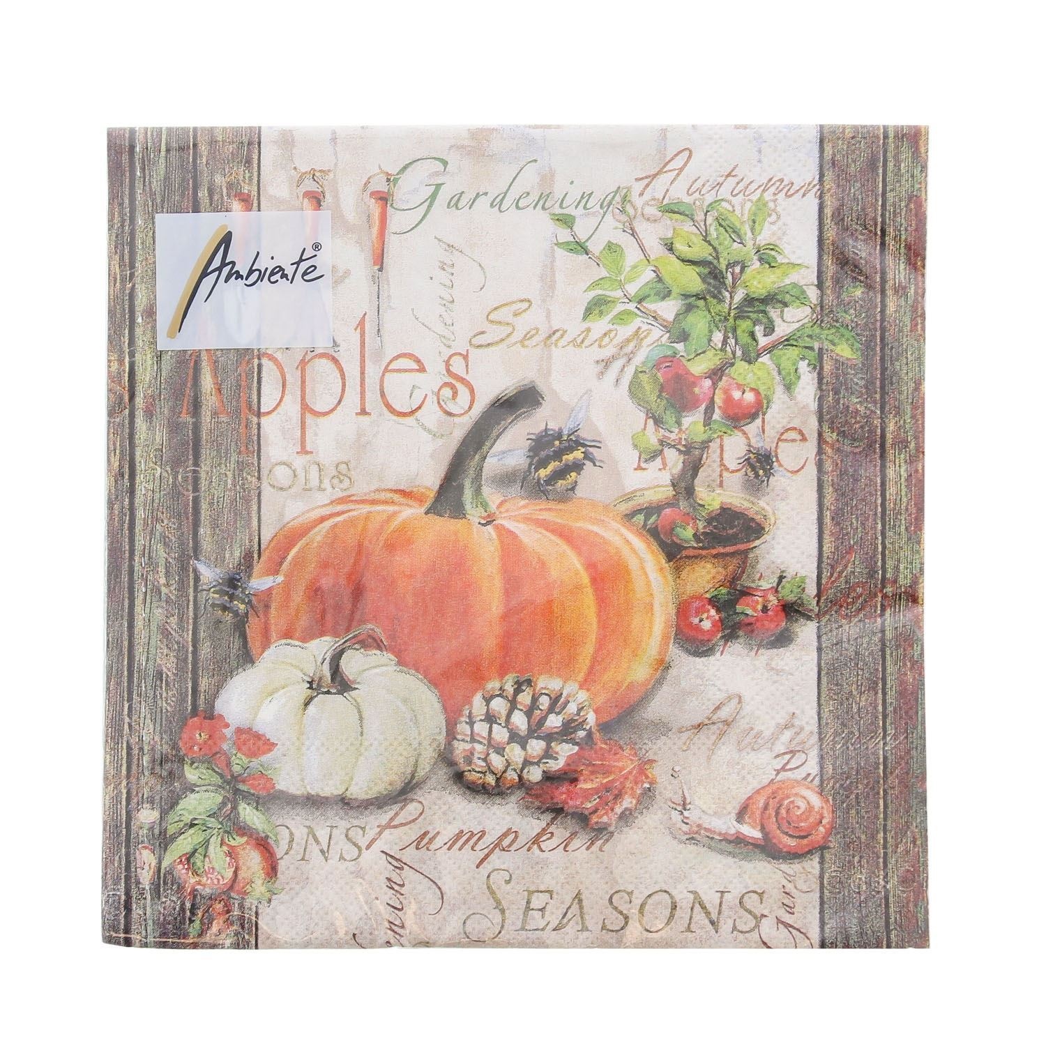 Napkin Autumn Gardening 33cm x 33cm - 065*165*25 mm - 1 pack of 20 napkins