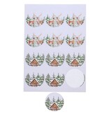 Sticker 6,35 cm "Happy Winter"  - 60 stuks