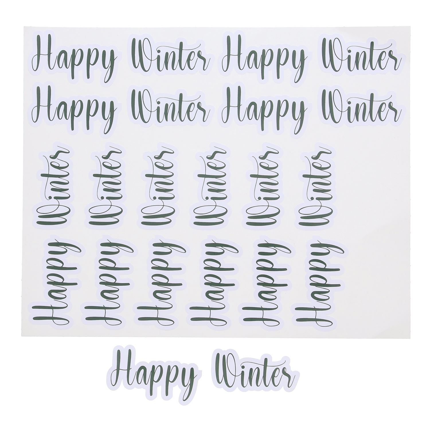 Sticker blinkend "Happy Winter" tekst - 110 stuks