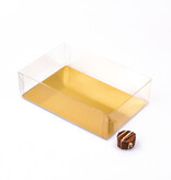 Transparant Boxes with gold carton - 160*90*50mm - 100 pieces