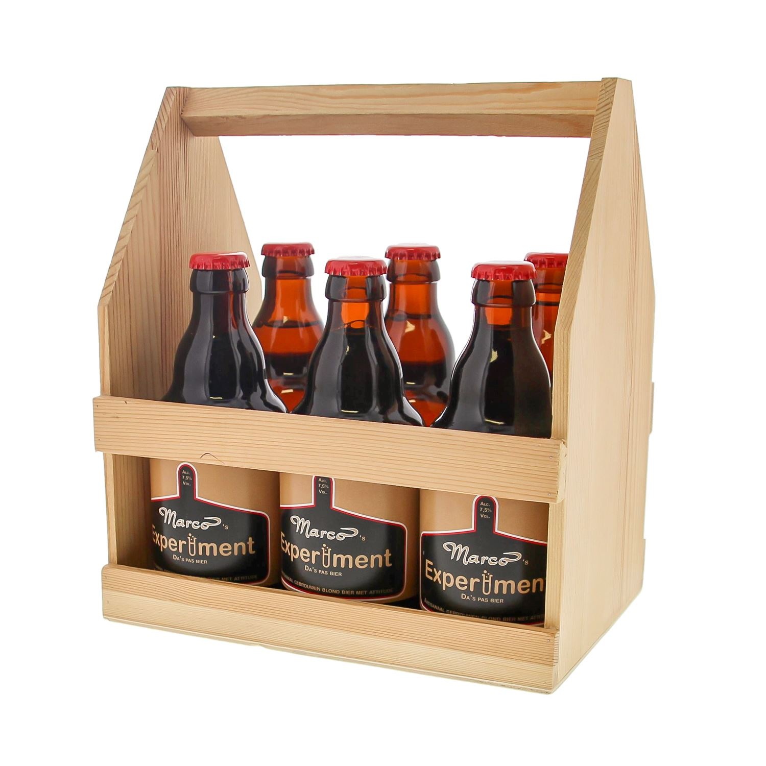 Flaschenhalter aus Holz für 6 breite Flaschen - 225*160*255mm - 4  stück