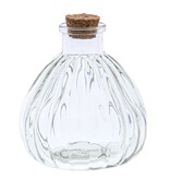 Bottle ribbed with cork - 85*85*100 mm - 6 pieces