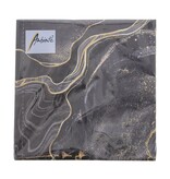 Napkin Marble Black 33 cm x 33 cm black-gold - 165*165*25 mm - 1 pack of 20 napkins
