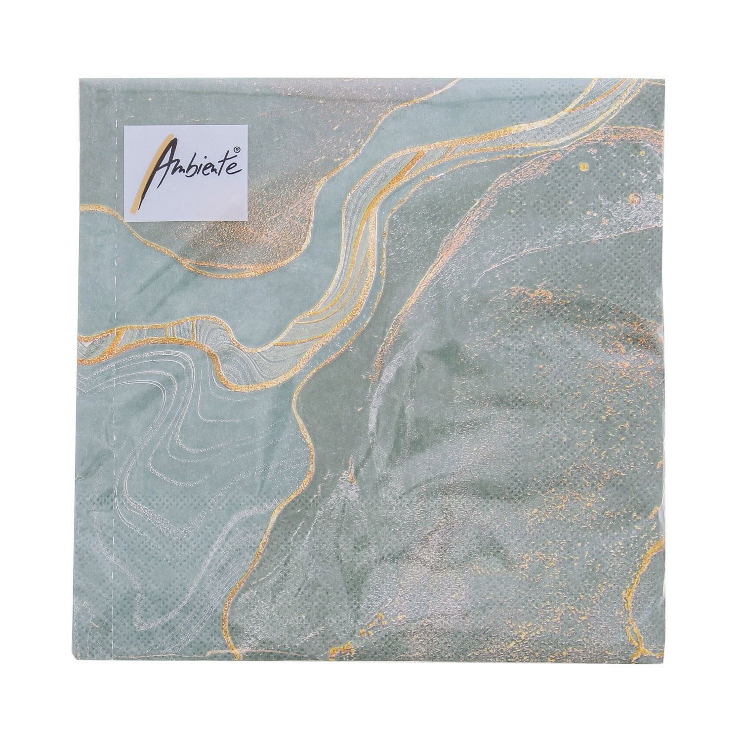 apkin Marble Sage 33 cm x 33 cm smokey green - 165*165*25 mm - 1 pack of 20 napkins