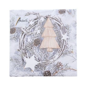 Napkin White Christmas 33 cm x 33 cm - 165*165*25 mm - 1 packet with 20 napkins