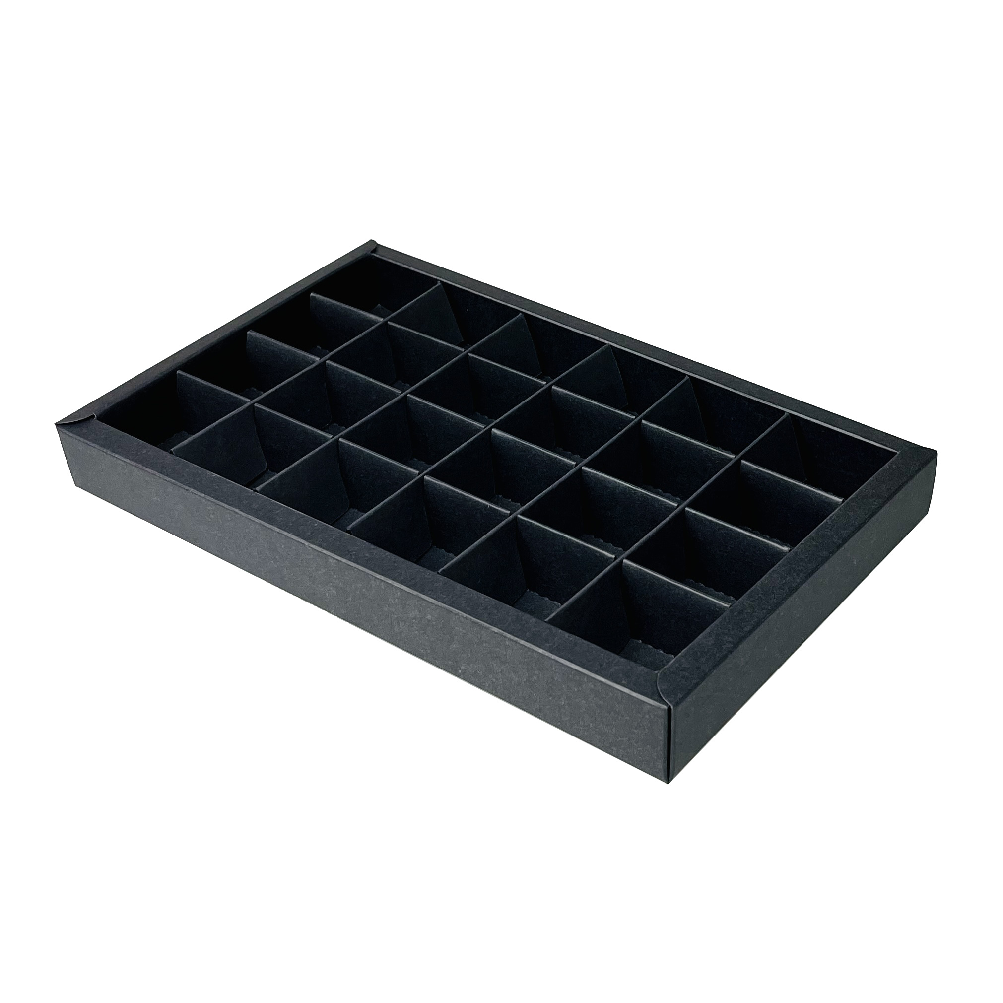 Black window box with interior for 24 chocolates - 240*140*25 mm - 18 pieces