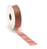 Brilliante lint rood met gouden glitters -  25 mm x 15 m