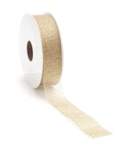 Uitverkoop!!Brilliante lint goud met gouden glitters -  25 mm x 15 m