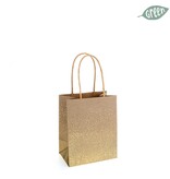 Grado paperbag - Kraft met gouden stipjes - set van 5 tasjes - 12*15 cm