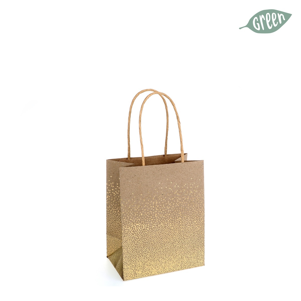 Grado paperbag - Kraft with gold dots - set of 5 bags - 12*15 cm