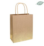 Grado paperbag big- Kraft with gold dots - set of 5 bags -  24,5*20 cm