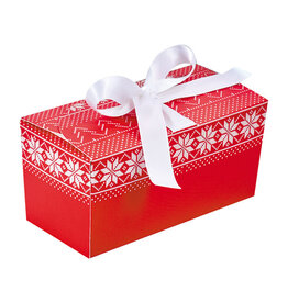 Ballotin "Jacquard" met lint - Rood/wit
