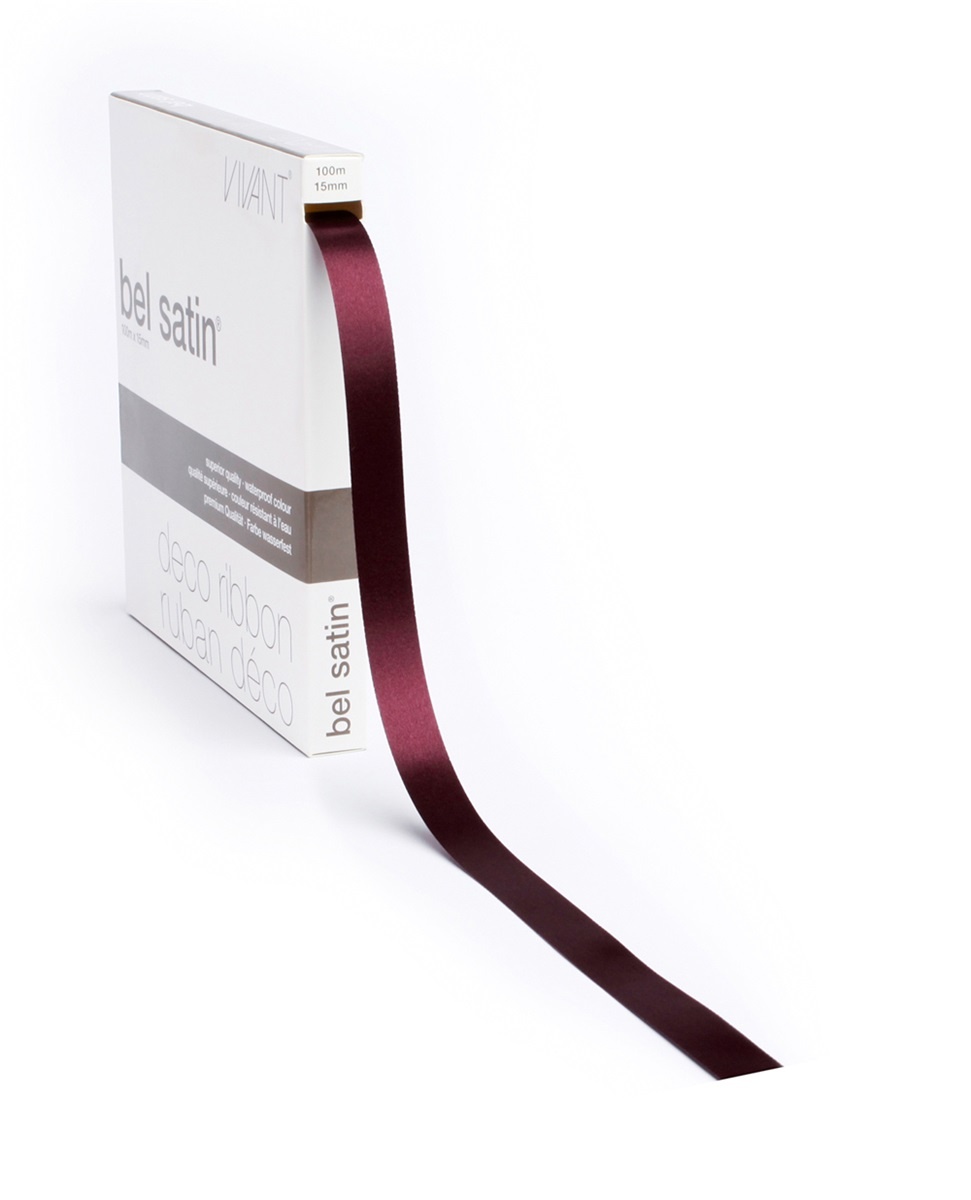 Bel Satin Band -  bordeaux - 100m x 15mm