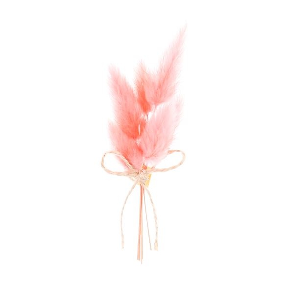 Fleurs séchées en piquet 10 cm avec bande adhésive rose - 12 pièces