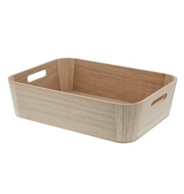 Rectangular conical tray with handle natural