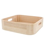 Square tray with handle natural - 240*62*240mm - 10 pieces