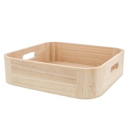 Square tray with handle natural