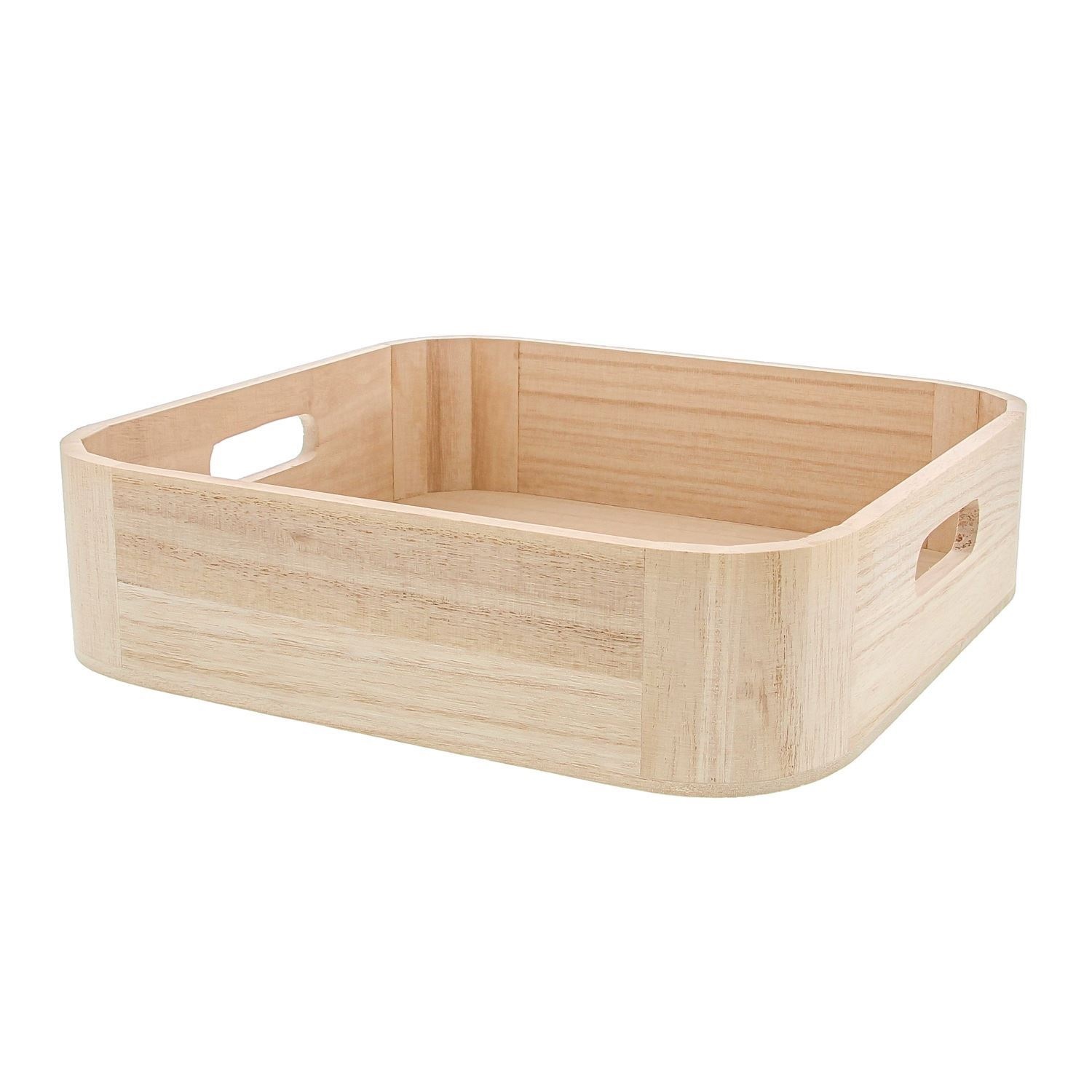 Square tray with handle natural - 240*62*240mm - 10 pieces