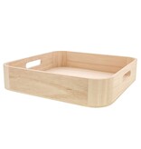 Square tray with handle natural - 300*62*300mm - 8 pieces